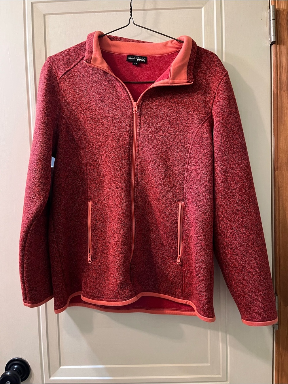 Sunice Coral-Red Full-Zip Fleece Jacket